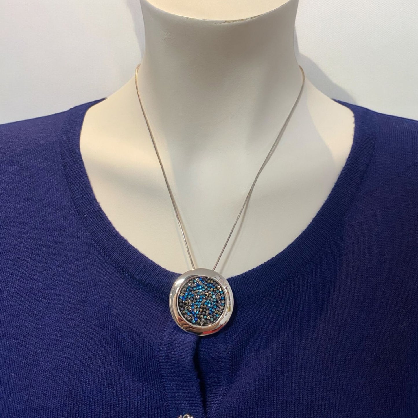 Crystal Vision Halskette & Anhänger mit Swarovski Kristallen Silber und Blau