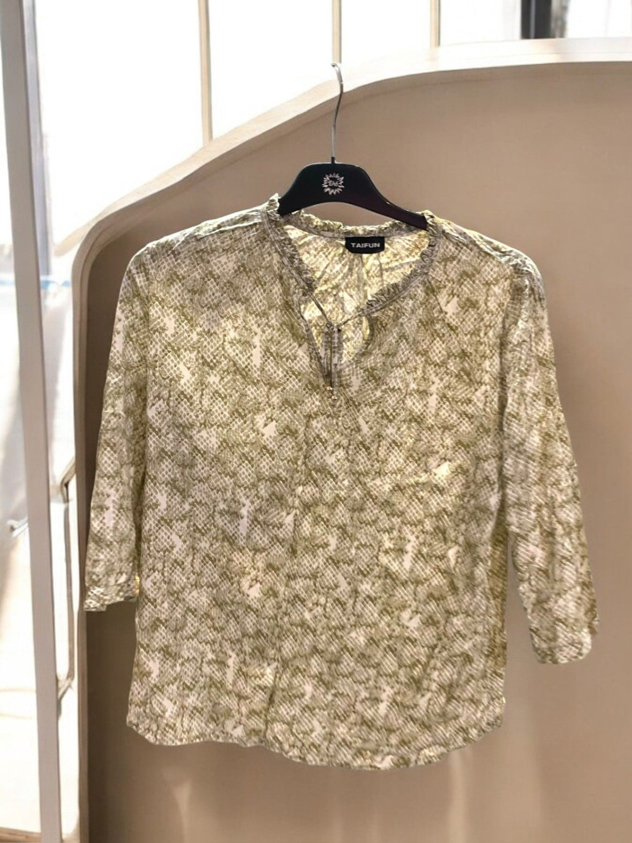 Taifun Bluse M Grün gemustert