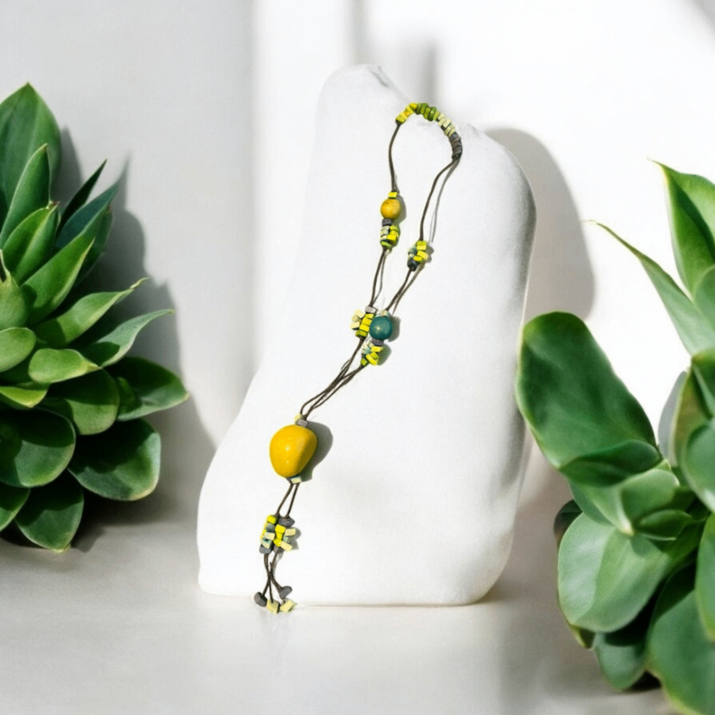 Halskette Gelb und Grün