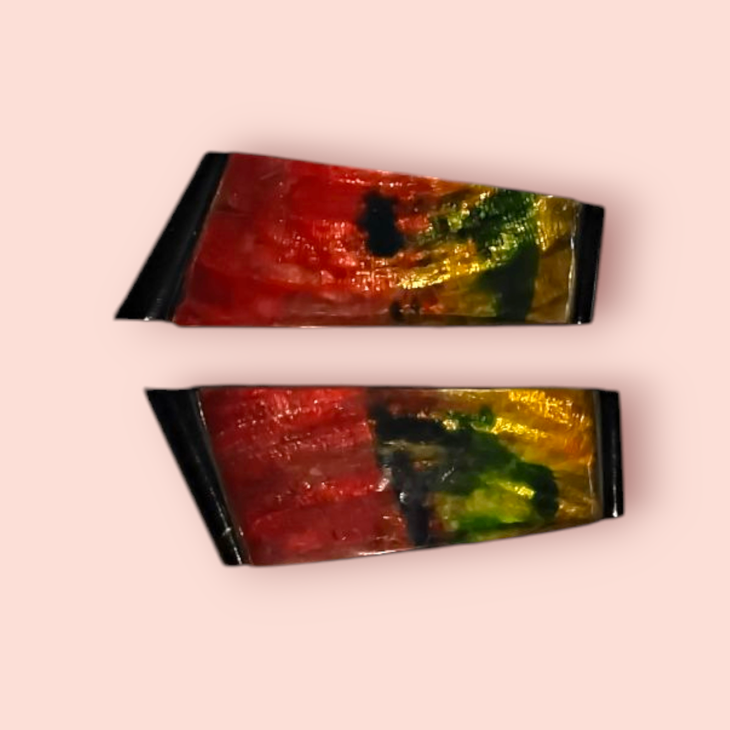 Vintage Ohrringe Klipp Rot, Gelb, Grün