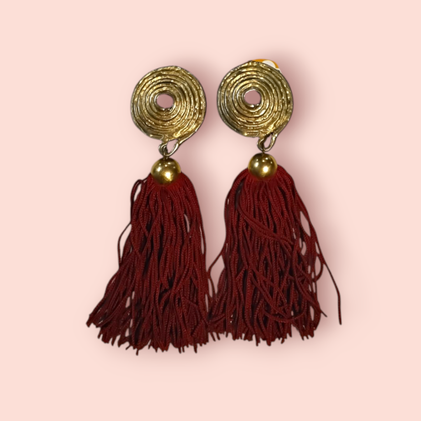 Vintage Ohrringe Klipp Rot und Gold