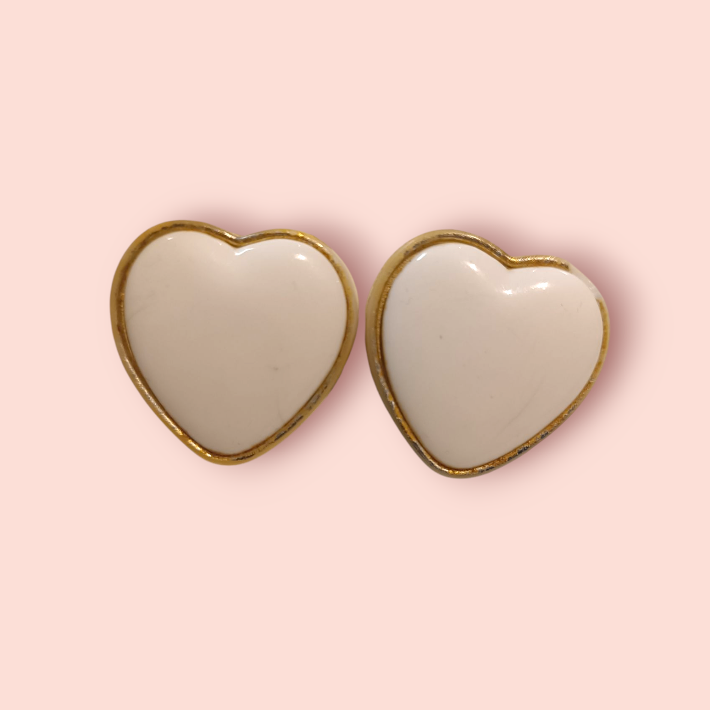 Vintage Ohrringe Klipp Weiß und Gold