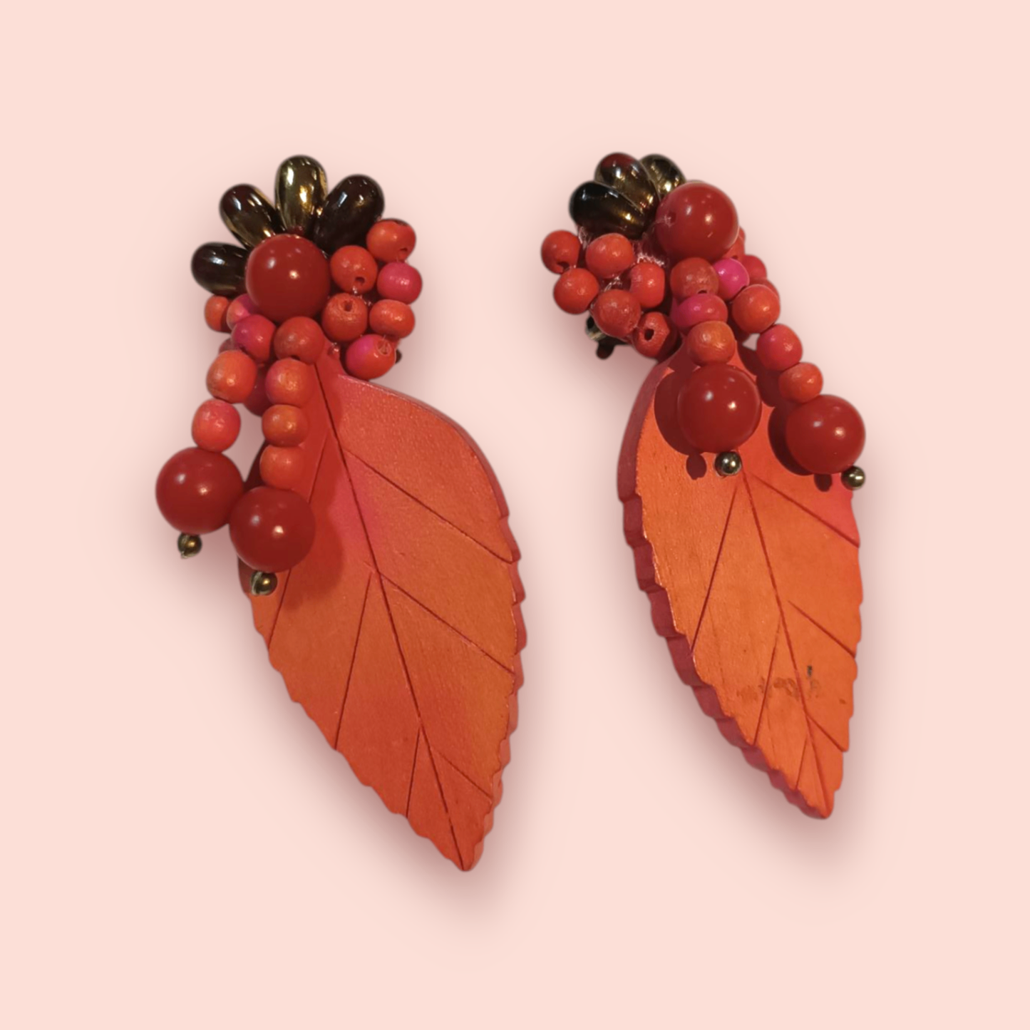 Vintage Ohrringe Klipp Pink, Rosa