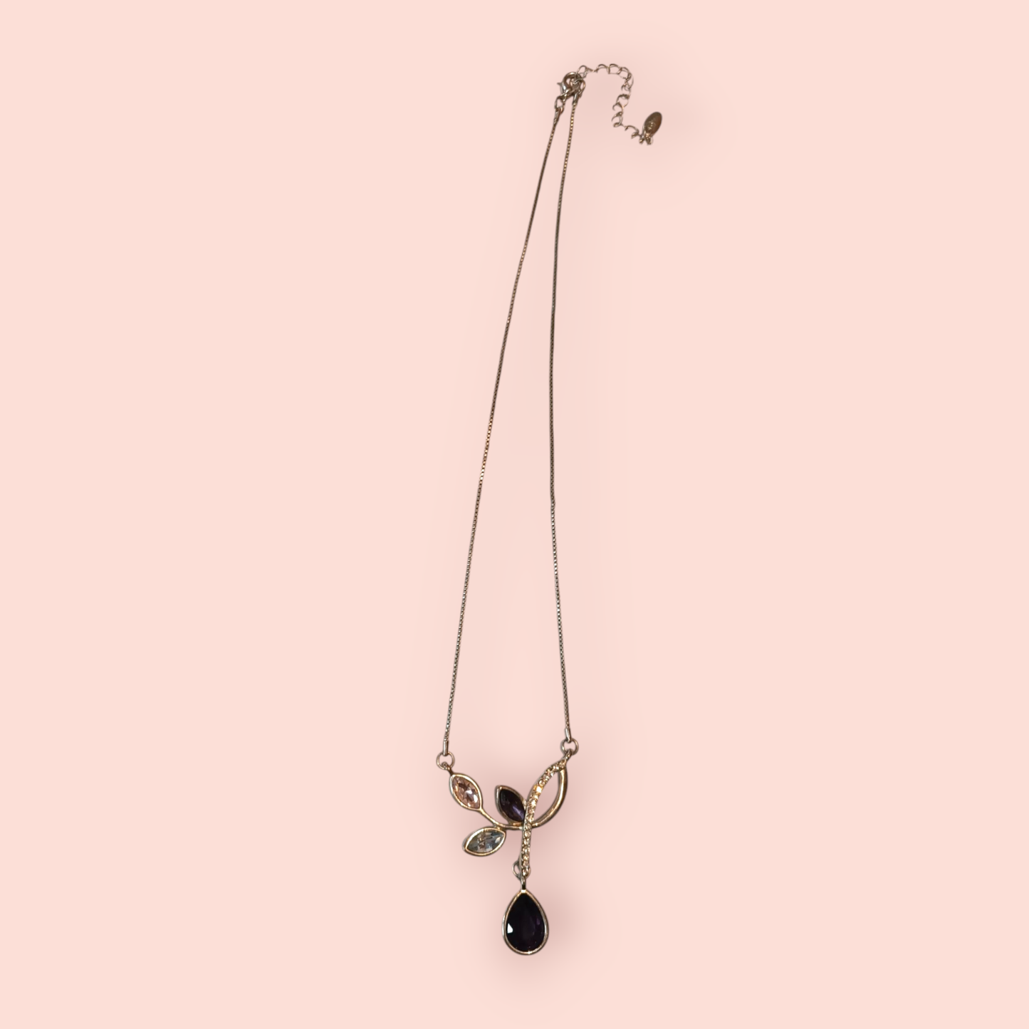 Halskette Silber, Violett, Rosa