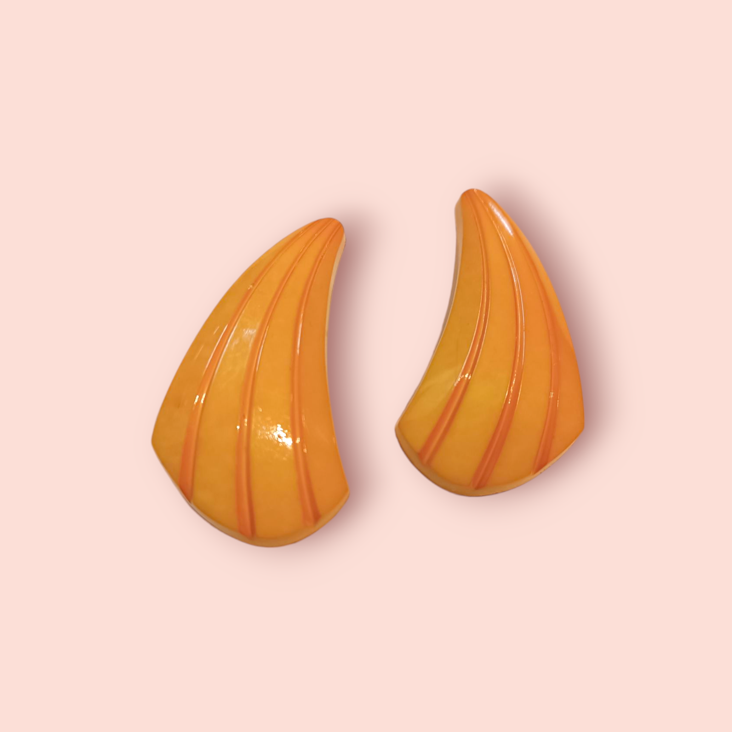 Vintage Ohrringe Klipp Orange
