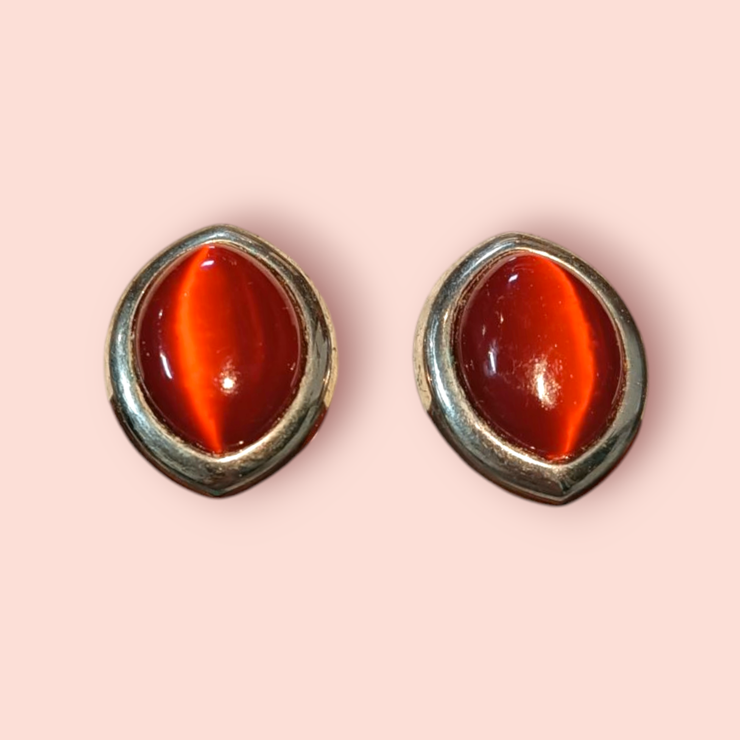 Vintage Ohrringe Klipp Rot