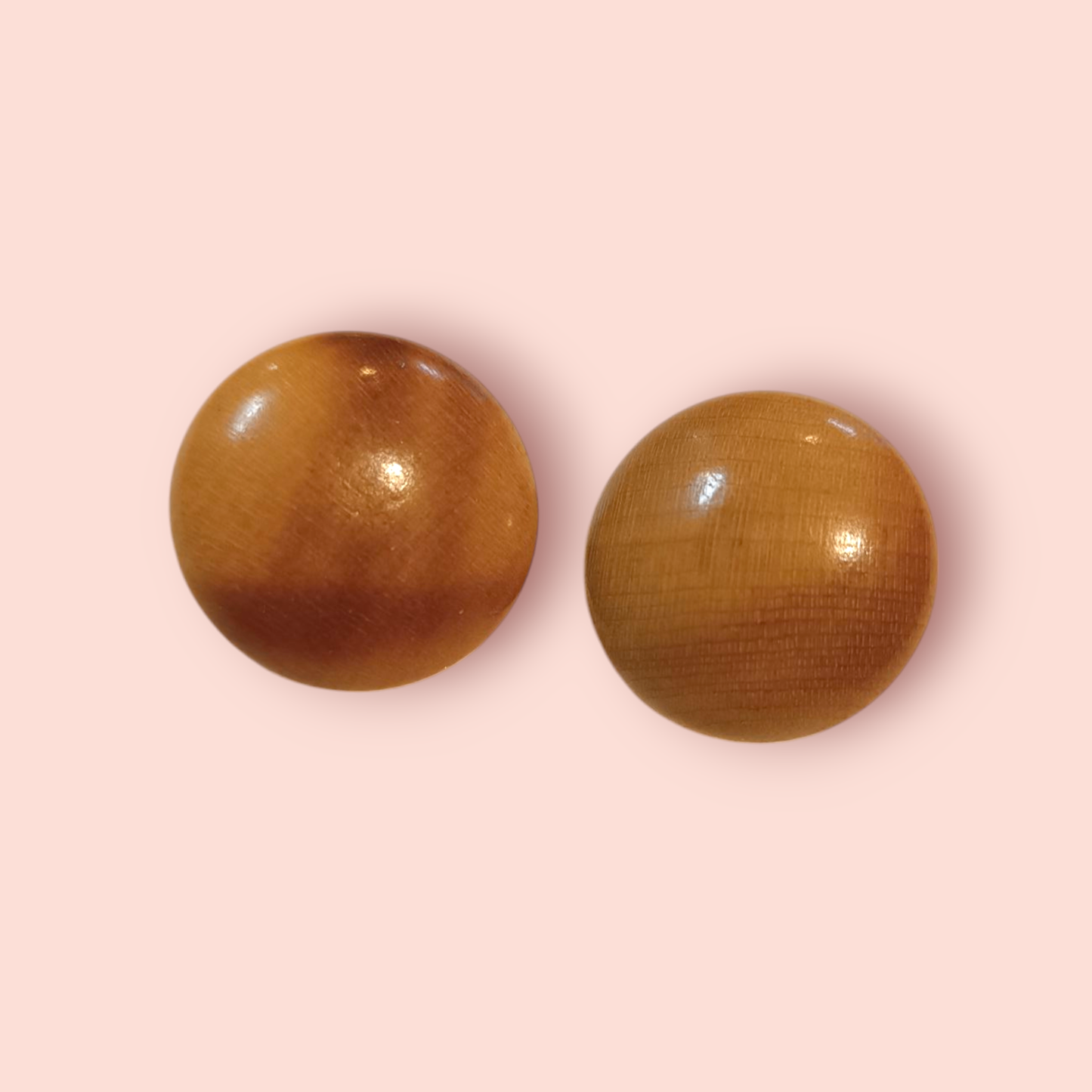 Vintage Ohrringe Klipp Holzfarbe