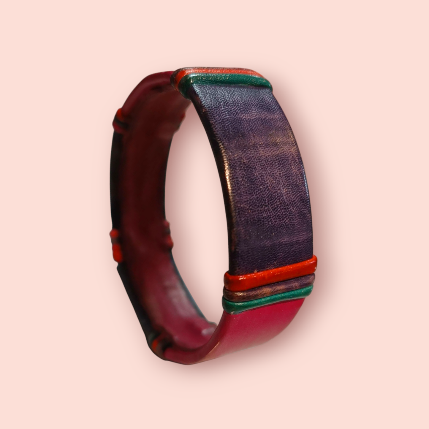 Leder Armreif mehrfarbig
