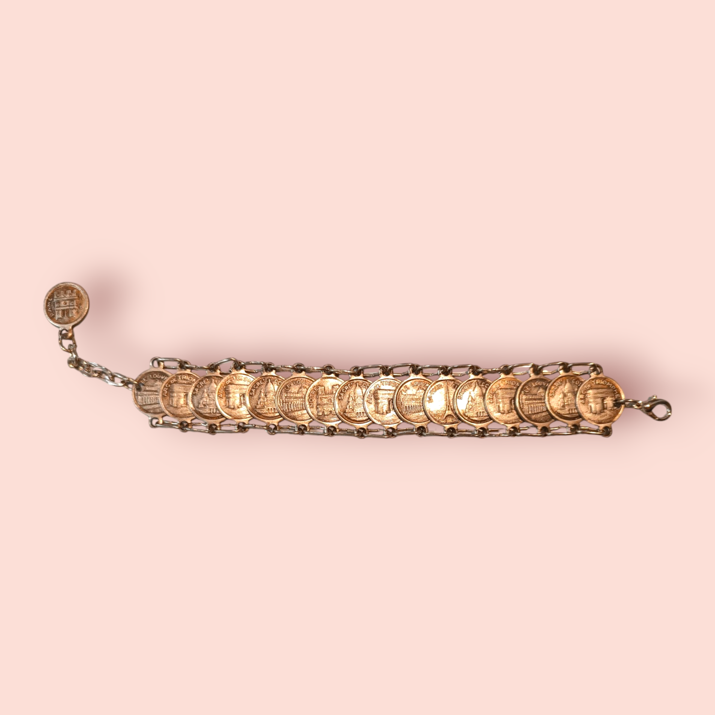 Armband Silberne Münzen mit französichen Sehenswürdigkeiten