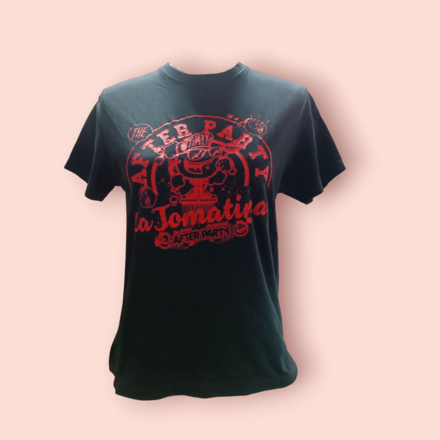 La Tomatina T-Shirt S Schwarz mit rotem Druck