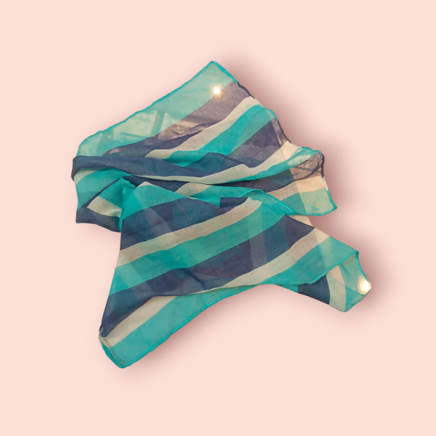 Schal Blau, Türkis Weiß gestreift