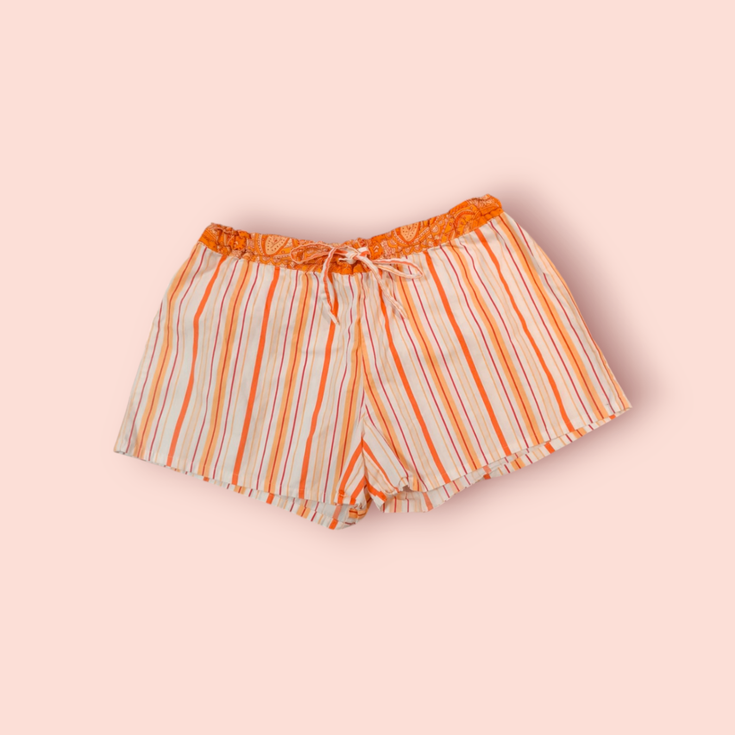 TCM Shorts XS Orange und Weiß gestreift