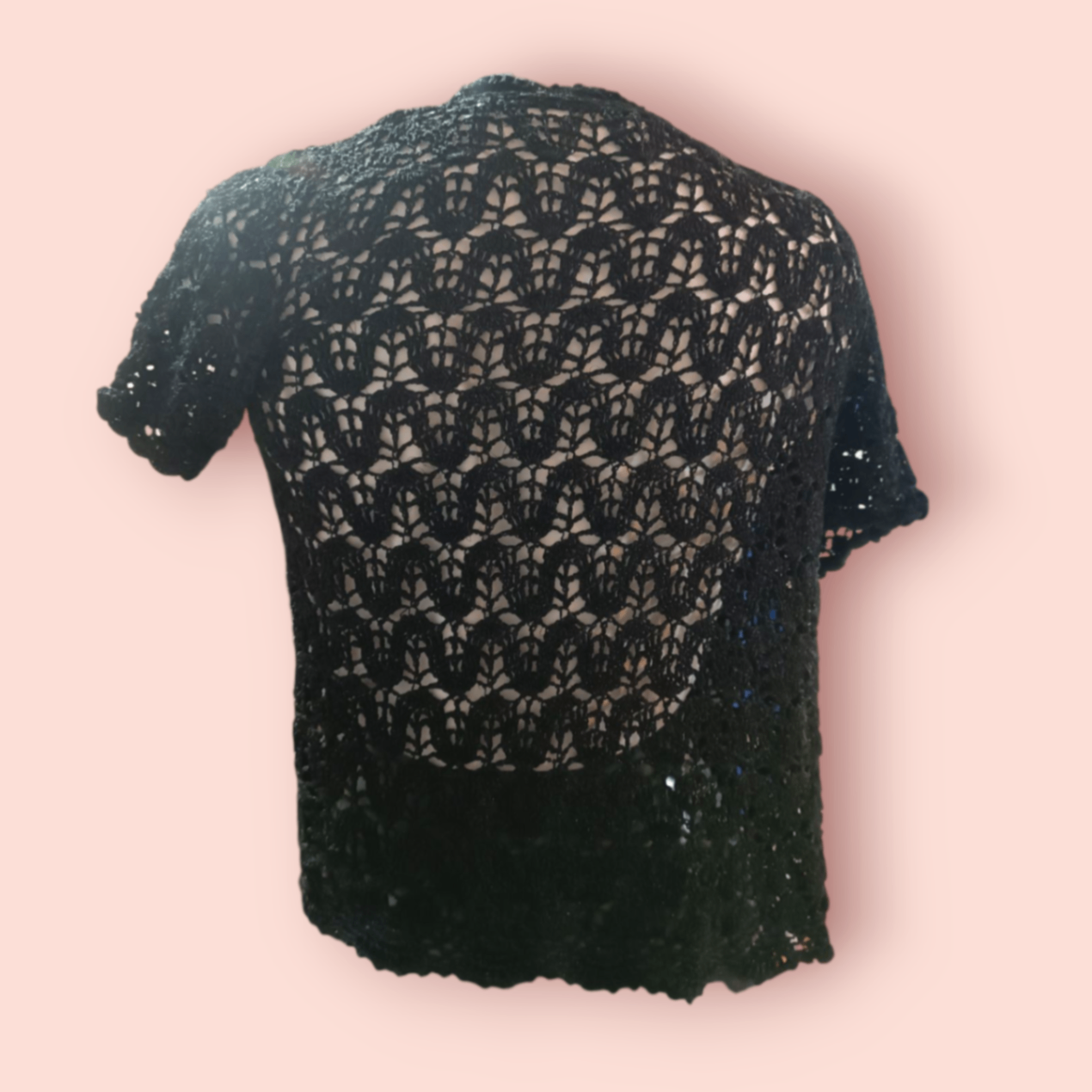 Häckeljacke S Schwarz