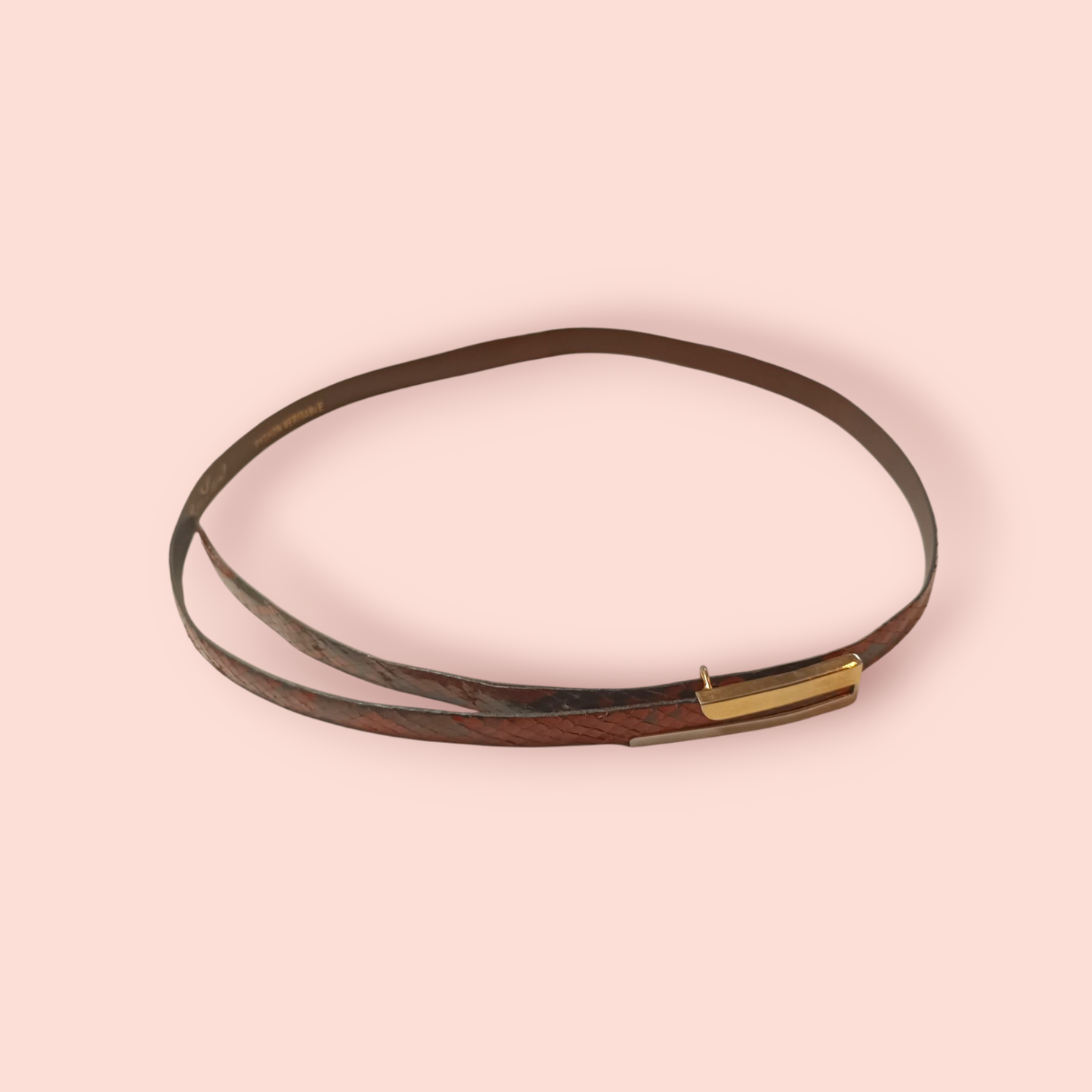 Gürtel L/XL Braun mit Schlangenmuster