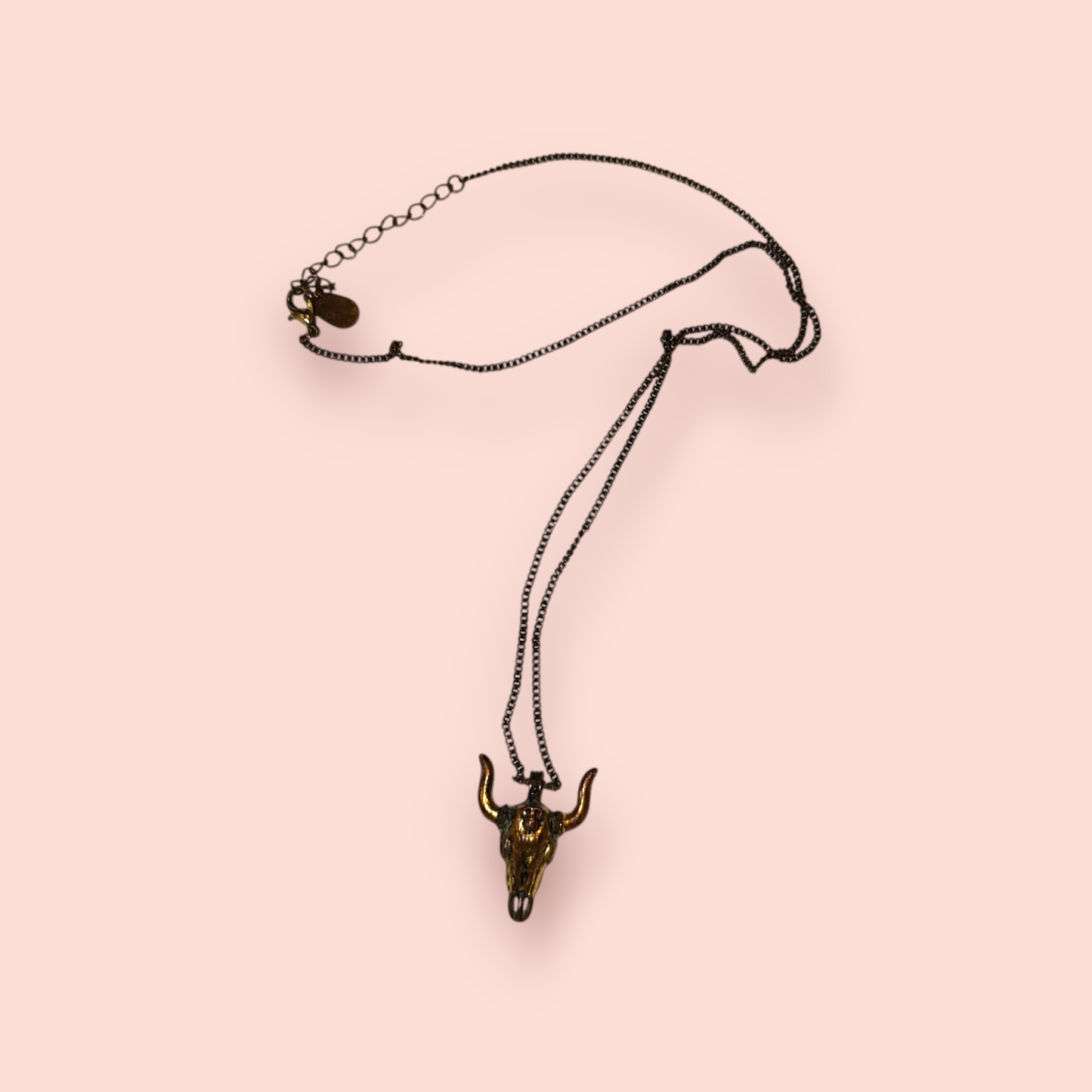 Halskette Schwarz Silber mit Stier