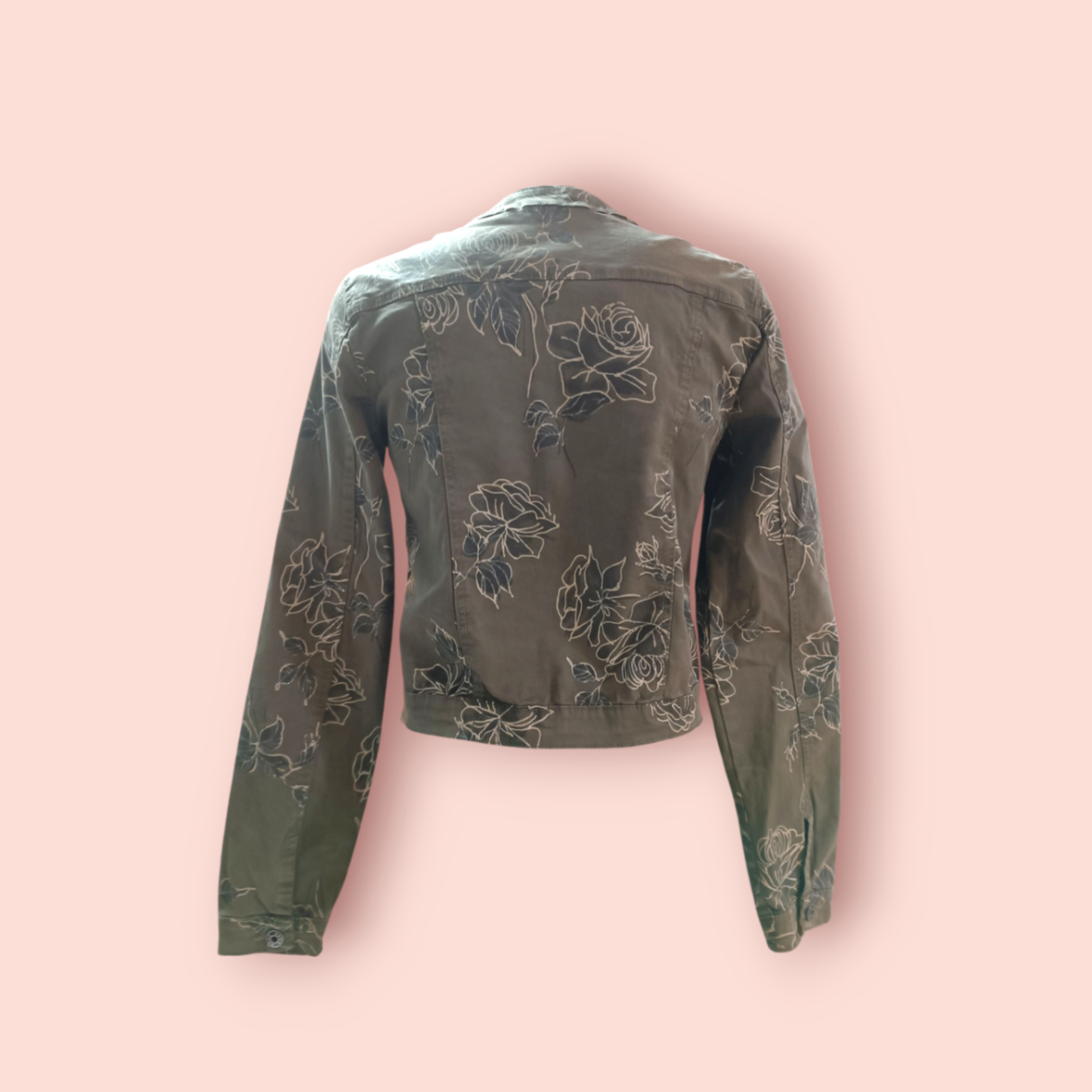 Jacke Olivgrün mit Blumenmuster