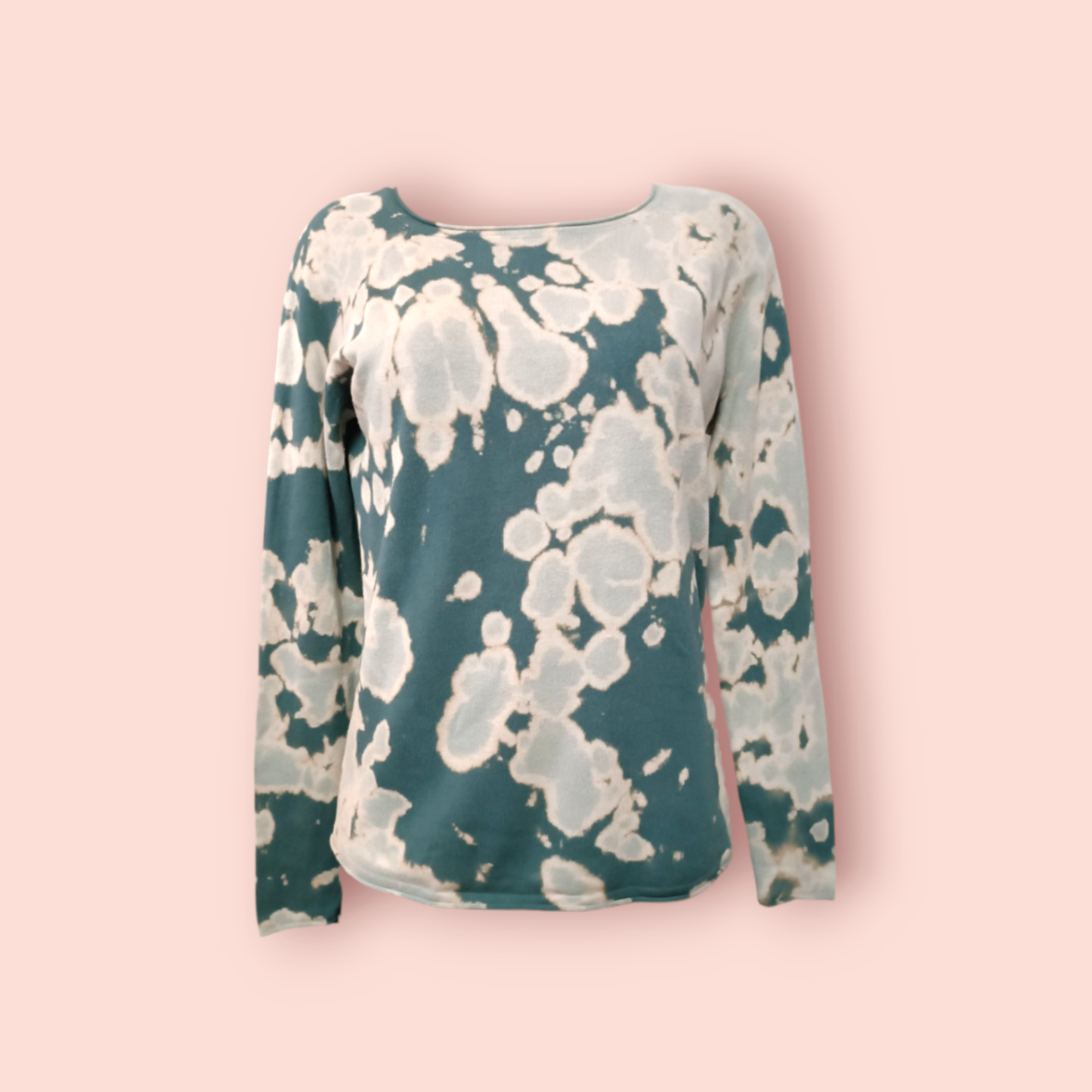 Vero Moda Langarmshirt M Teal mit cremefarbenem Muster