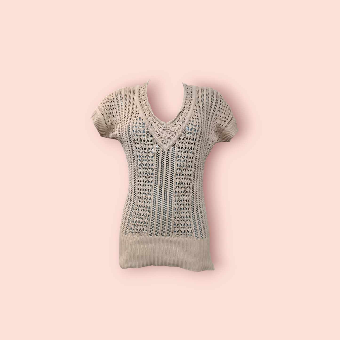 Strickoberteil M Beige