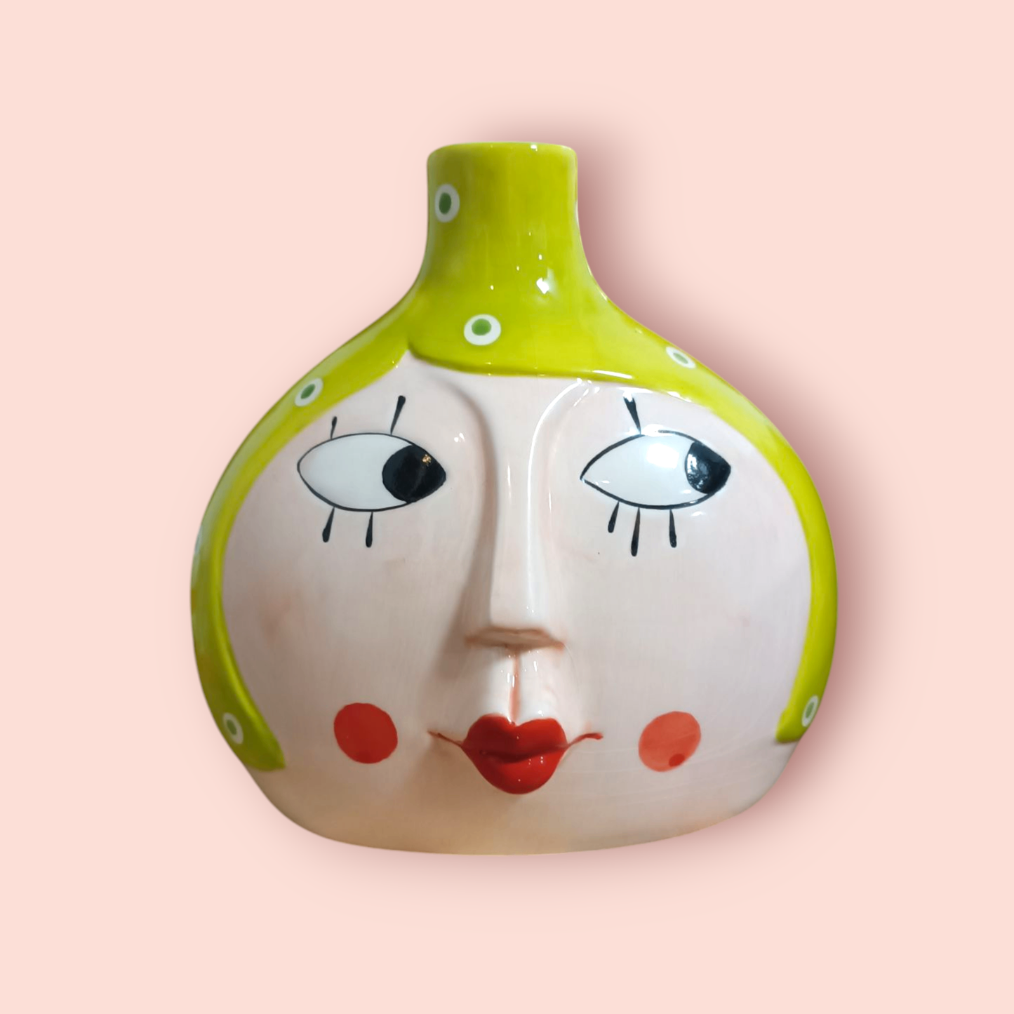 Dekorative Vase Gesicht mit grünen Haaren