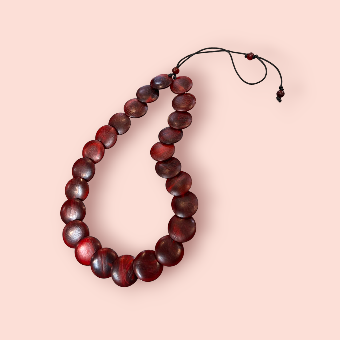 Halskette Rot Holz
