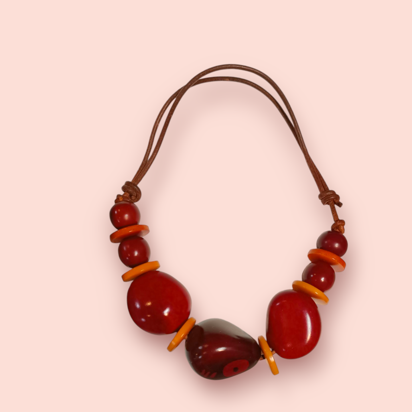 Halskette Rot und Orange