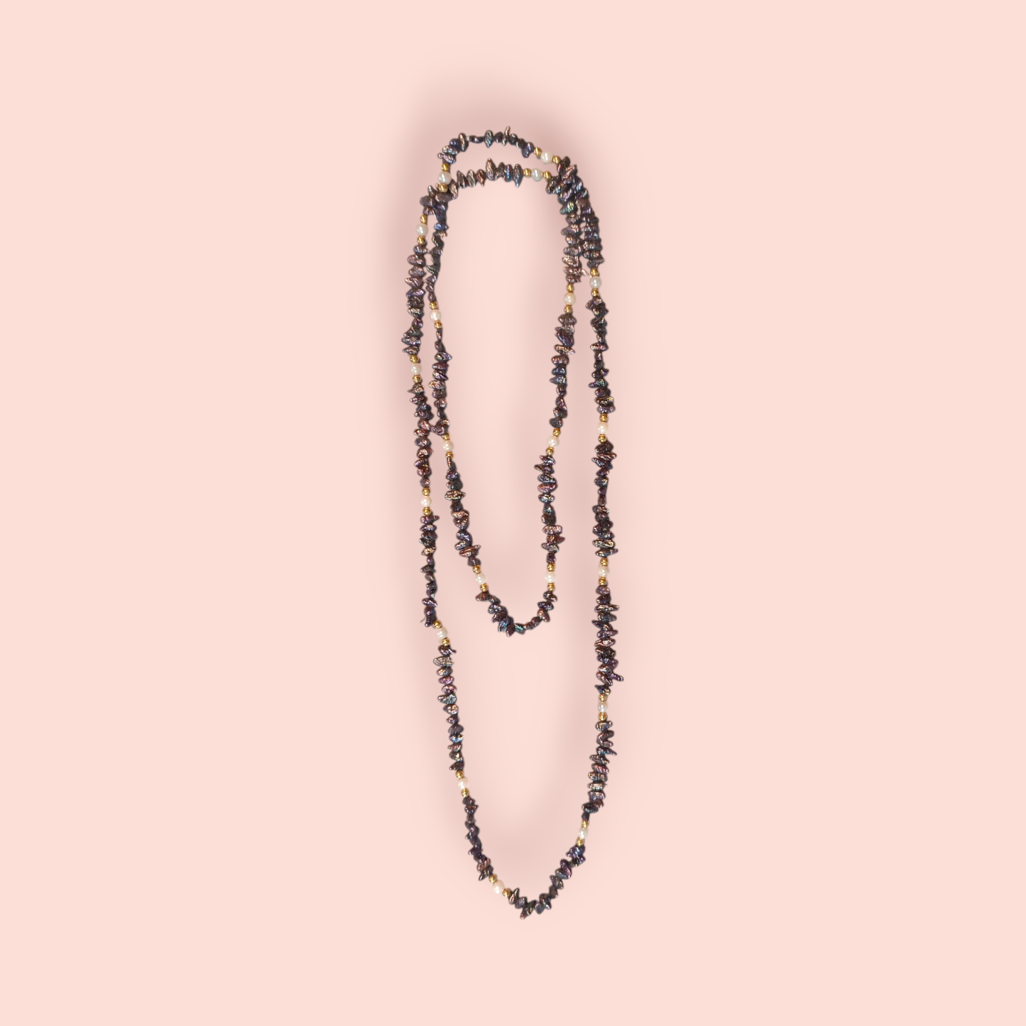 Halskette schwarz-gefärbte Süßwasserperlen