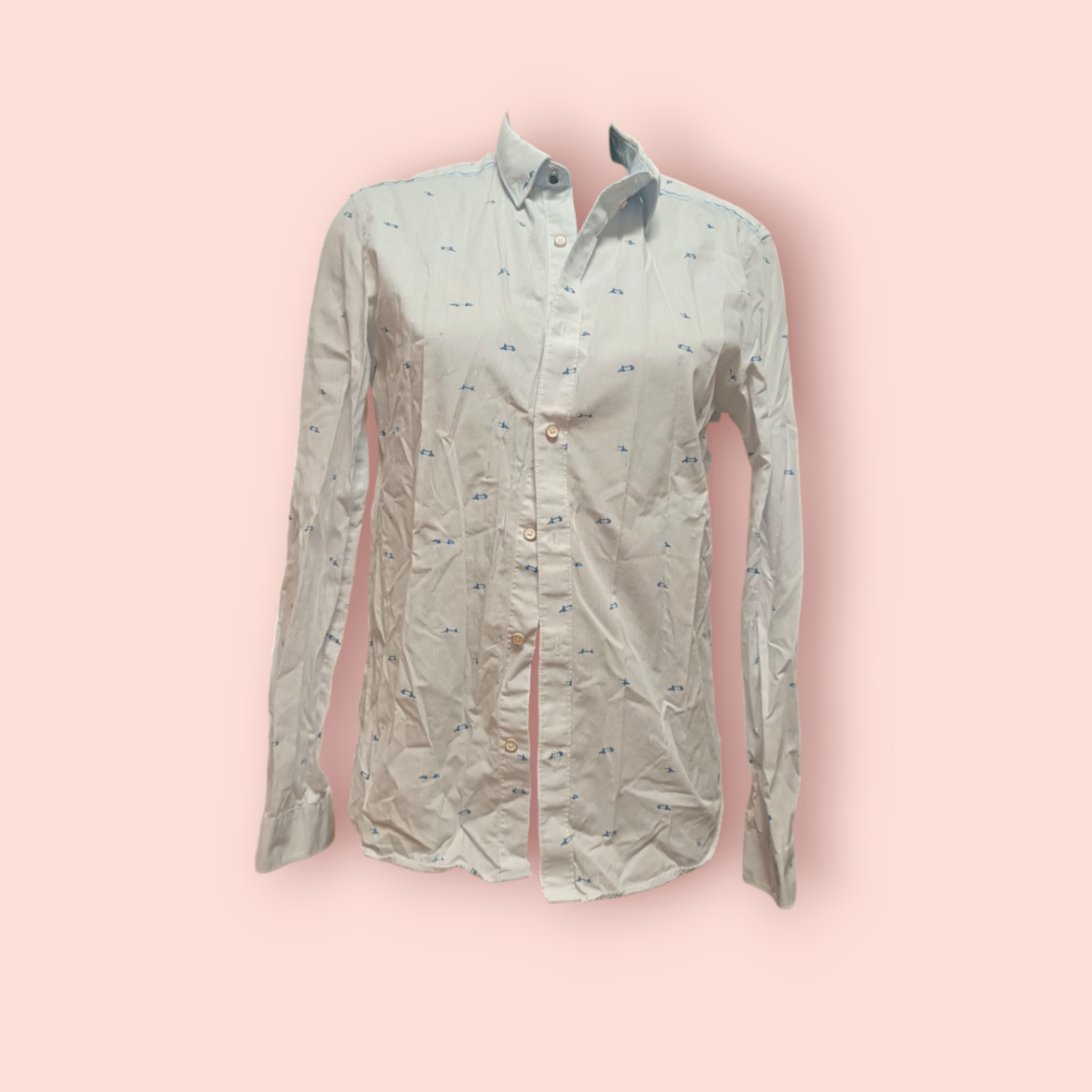 G2000 Man Hemd XS blau gestreift mit Brücken