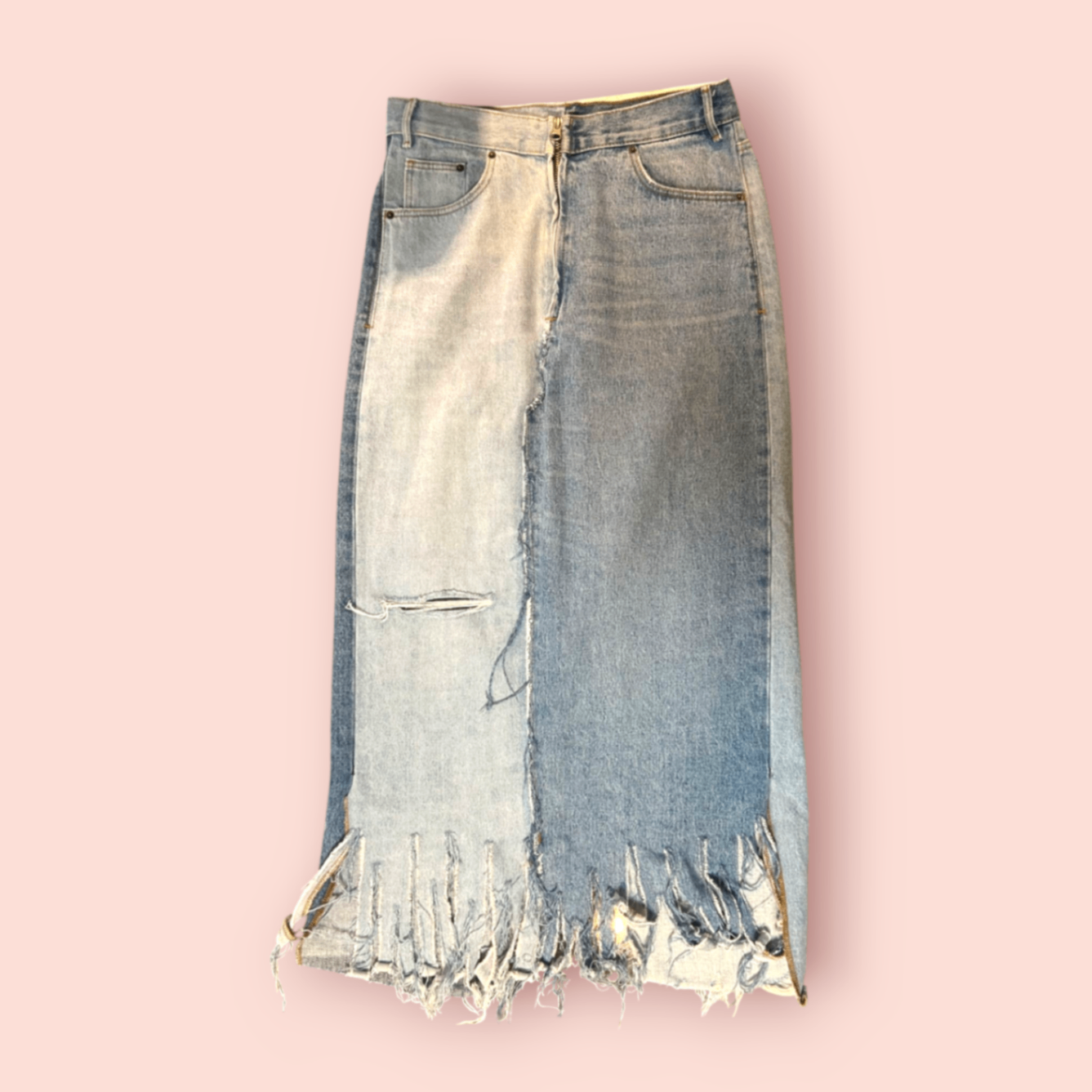 Makers Jeansrock XS Hellblau und Dunkelblau