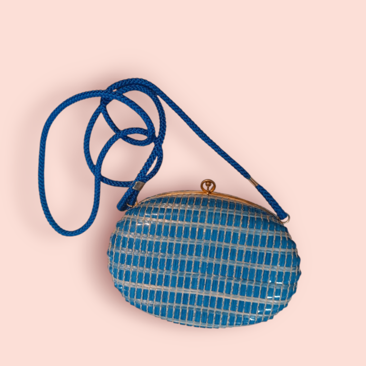 Handtasche Blau geflochten