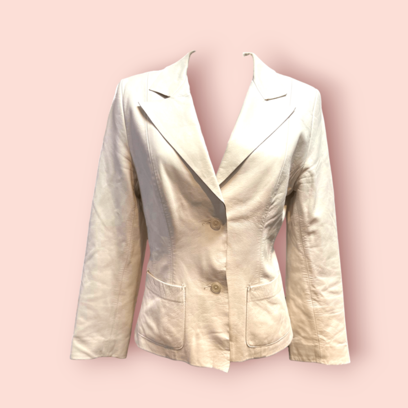 Steven Ashford Blazer Echtleder 40 Elfenbein