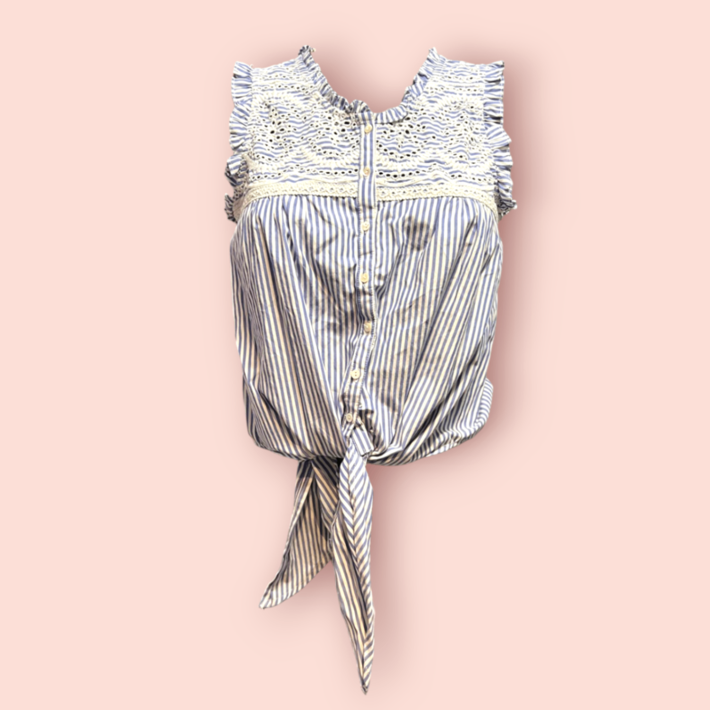 Fasister Bluse S Weiß und Blau