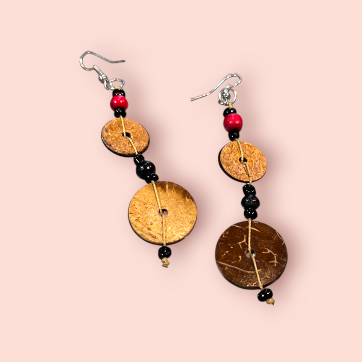 Ohrringe Braun, Schwarz, Rot