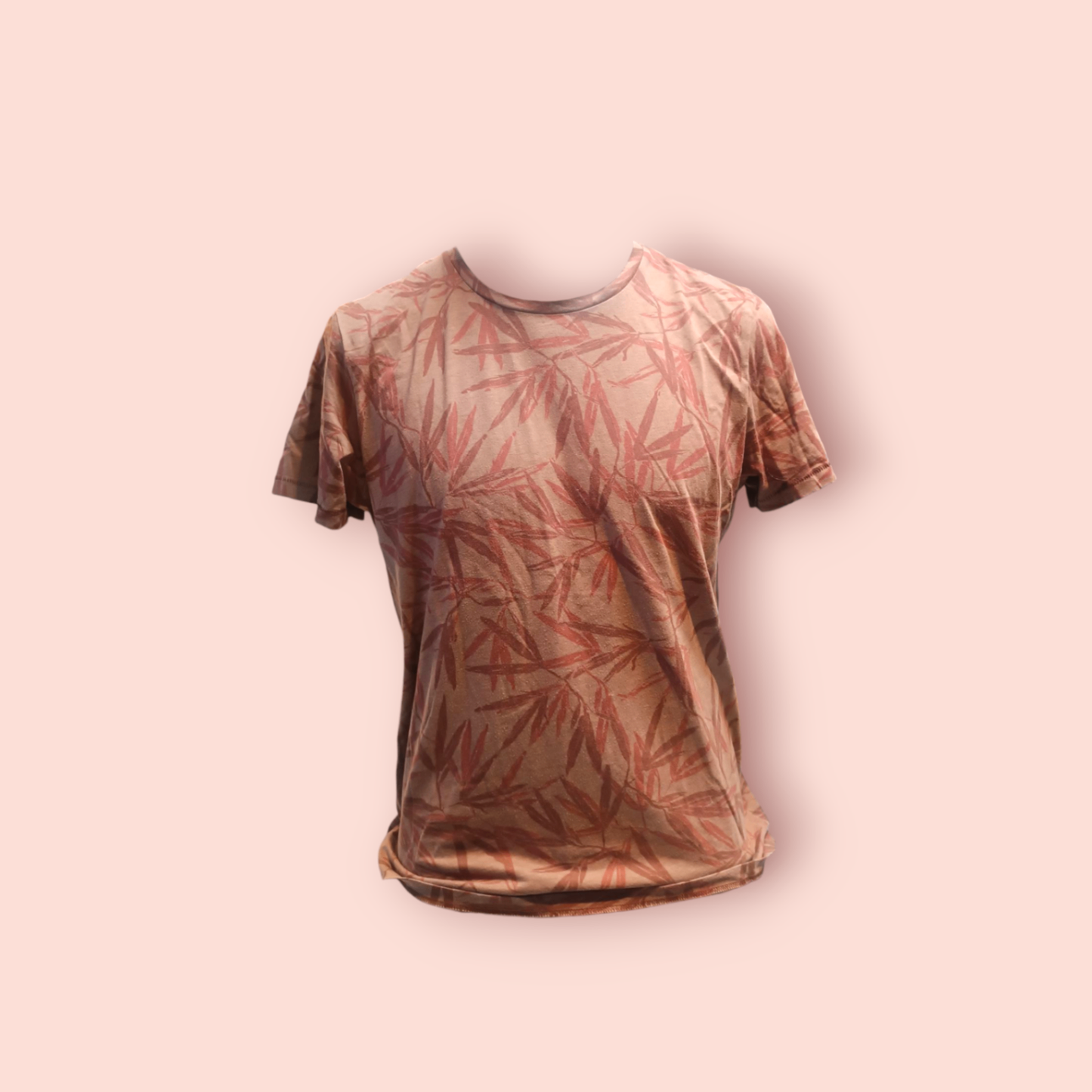 Joop! T-Shirt L Beige mit braunen Blättermuster