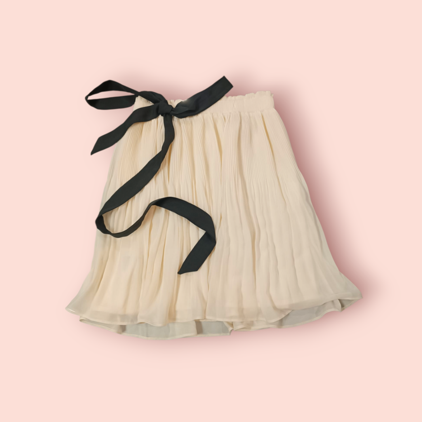 H&M Rock XS Creme Falten mit schwarzer Schleife