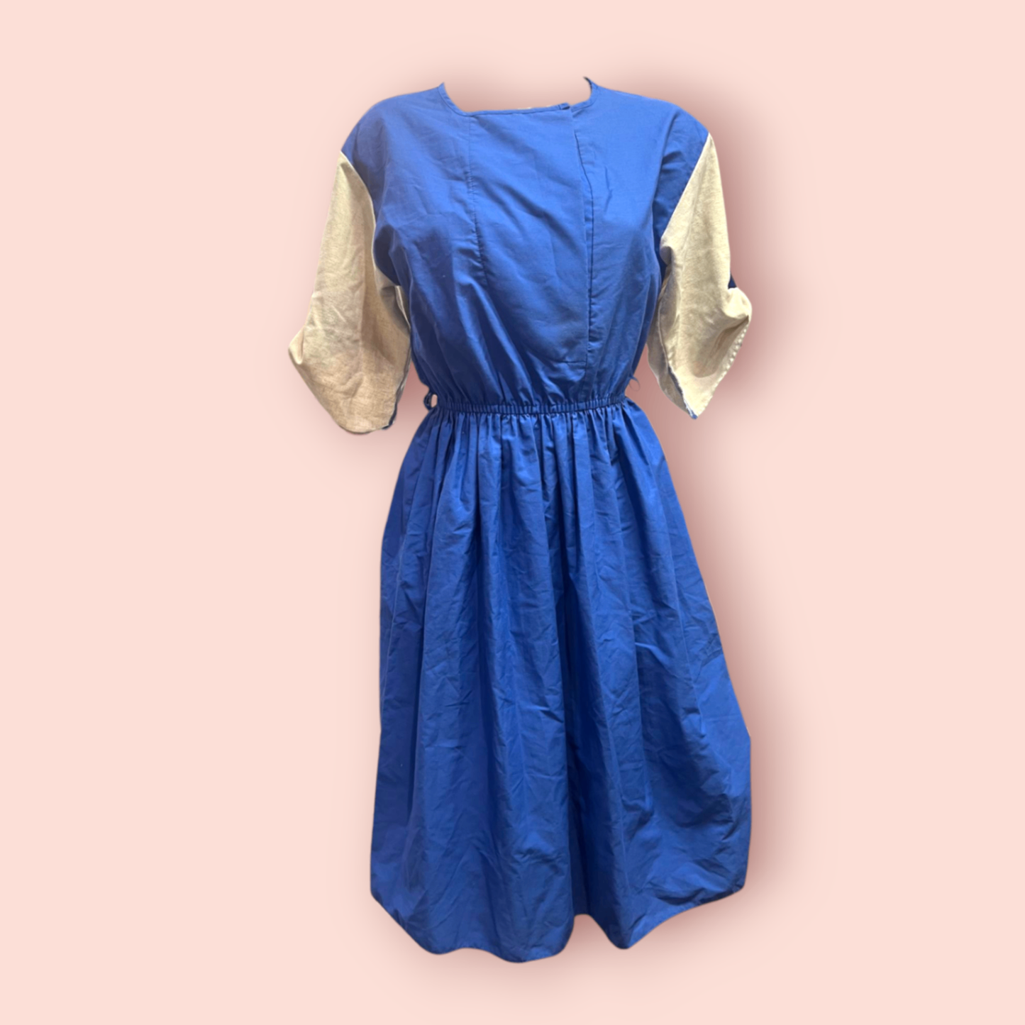 St Michael Kleid 38 Blau und Beige