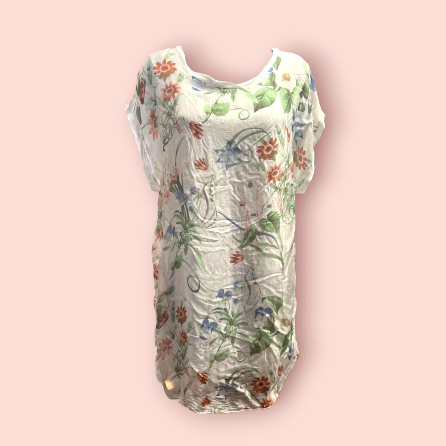 32 Kleid 38 Weiß mit Blumenmuster