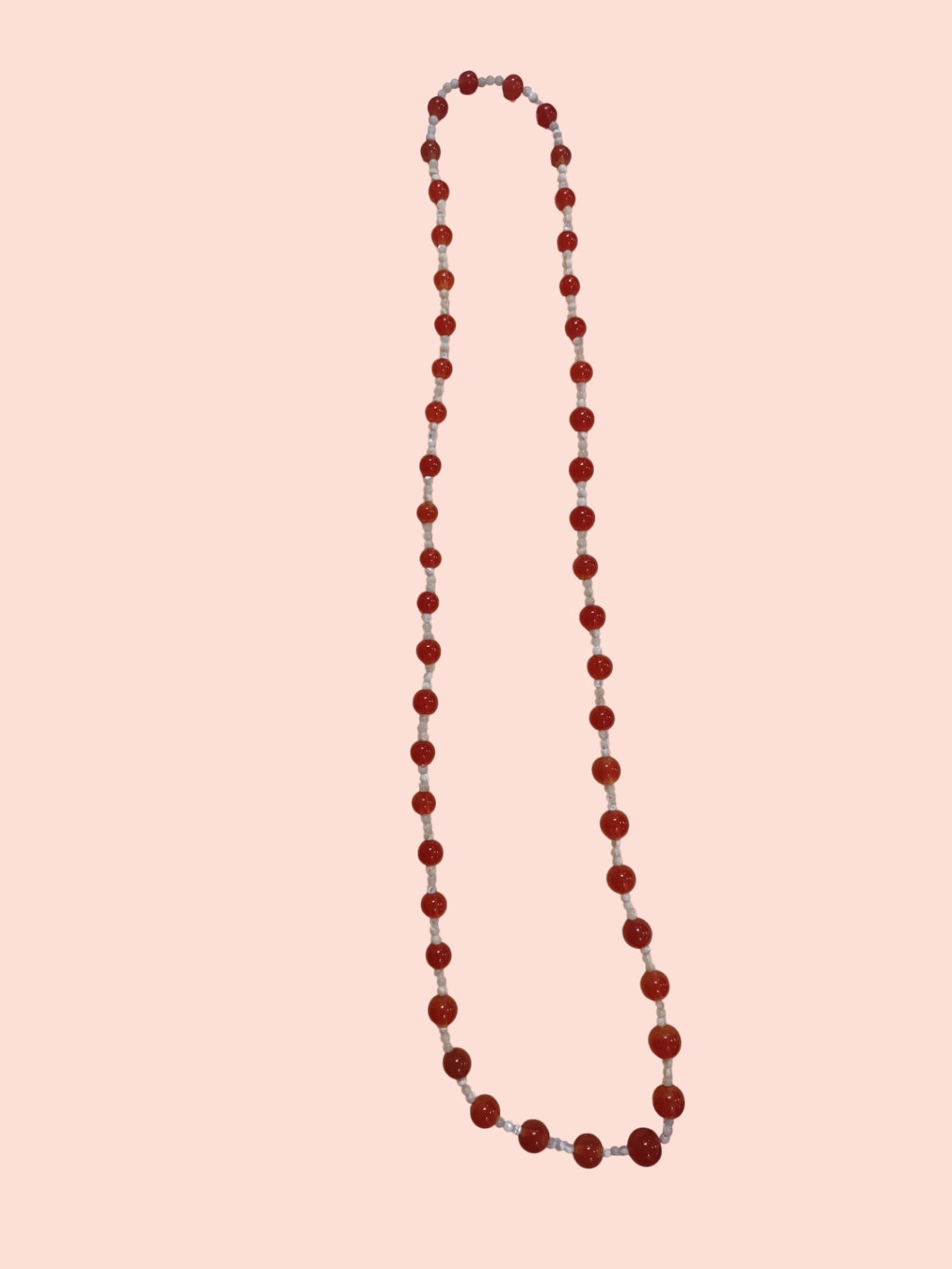 Vintage Halskette Rot & Weiß