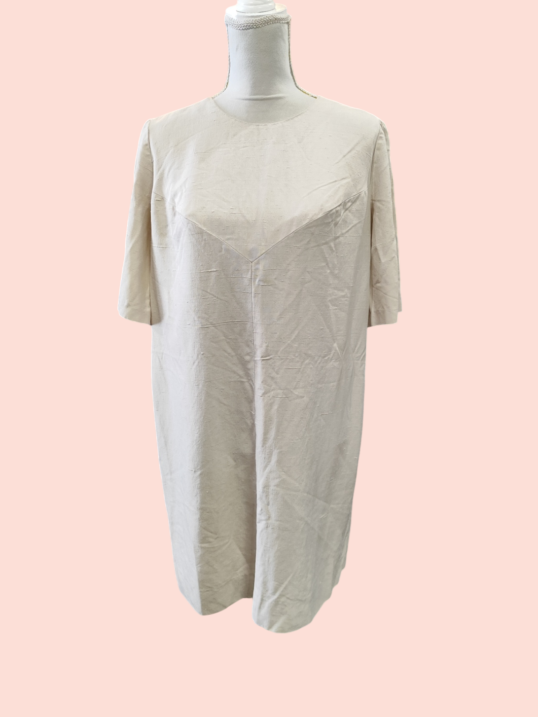 Vintage Seidenkleid S/M Creme