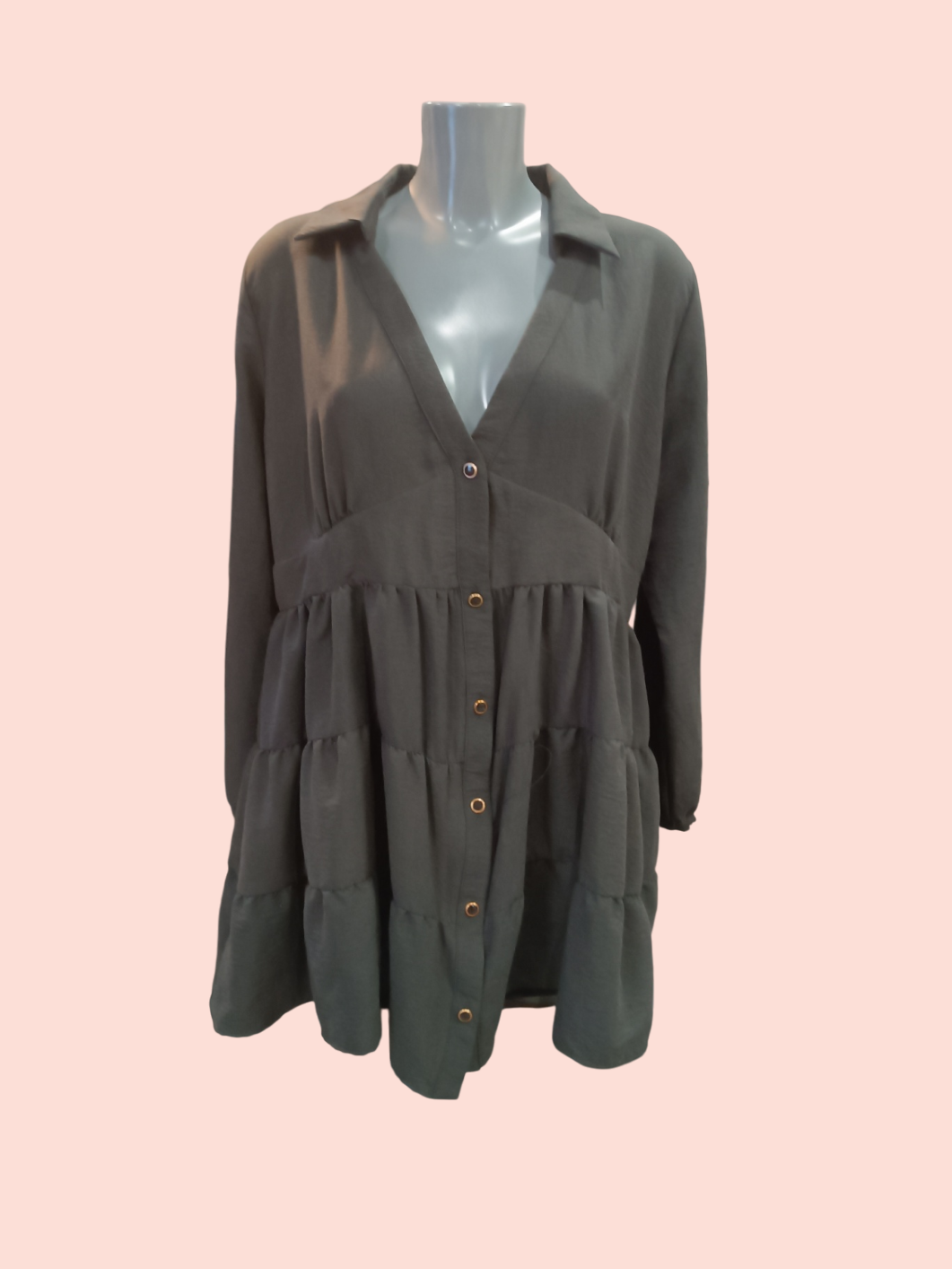 Kleid L/XL einfäbrig/gemustert