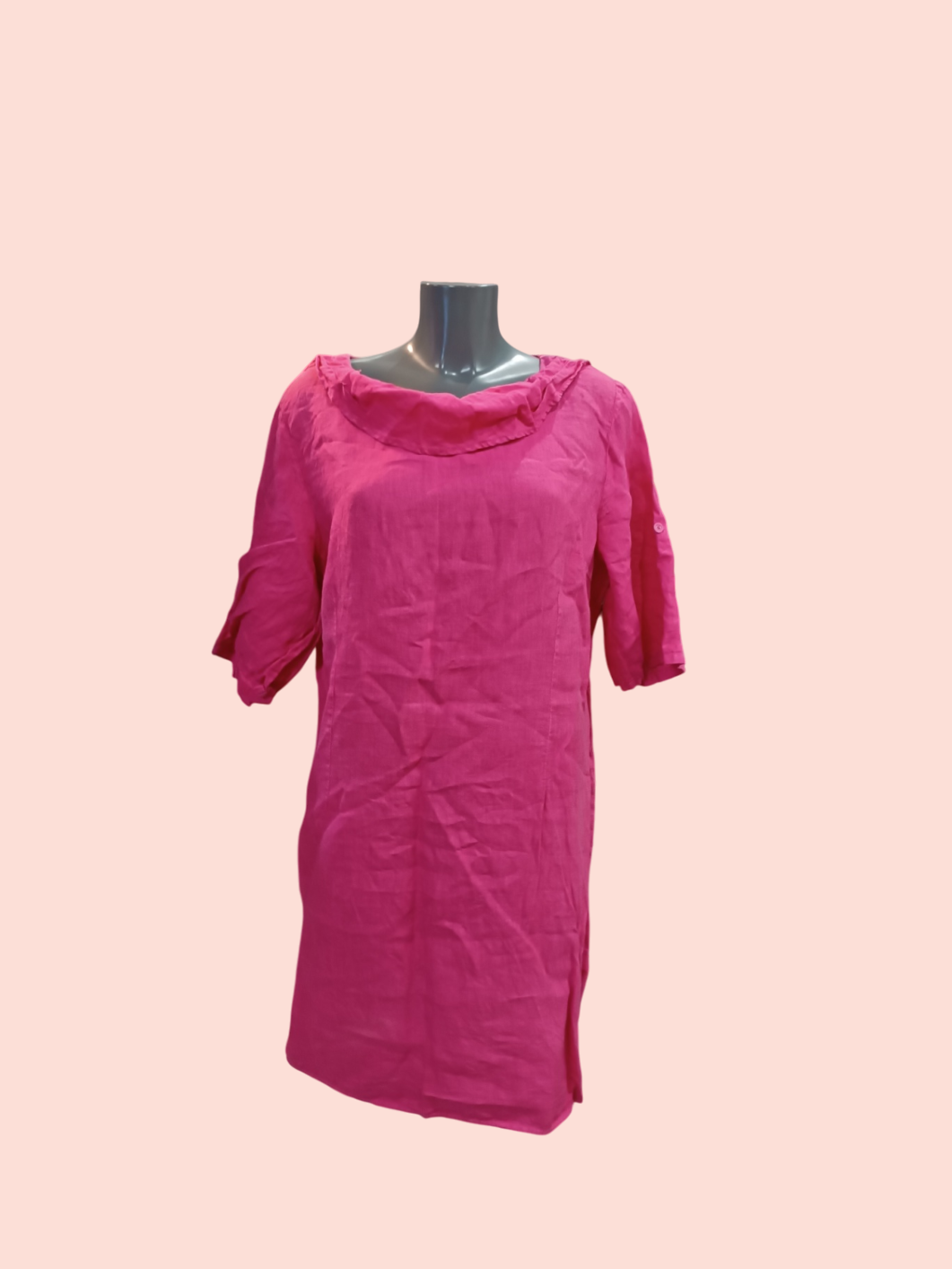 Ärmelloses Hemd-Kleid XXXL Leinen