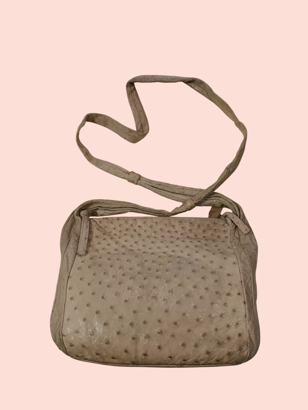 Vintage Tasche Grün/Braun Straußleder