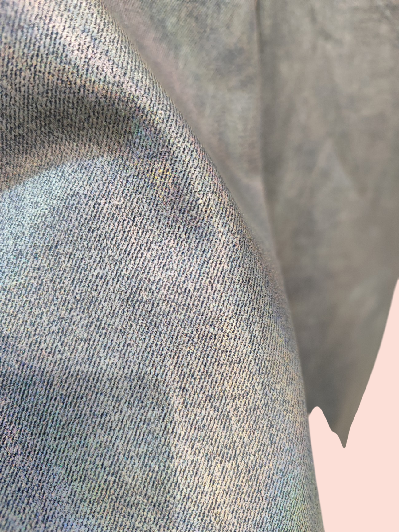 Monki Jeans L Grau schimmernd