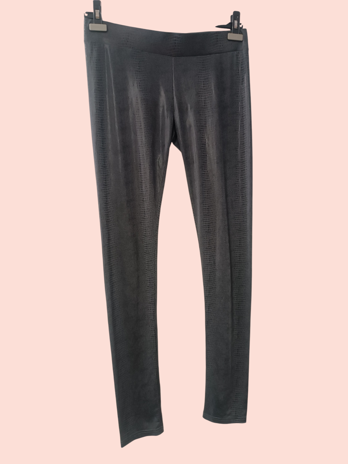 Denim Hose L Dunkelgrau mit Croco-Print