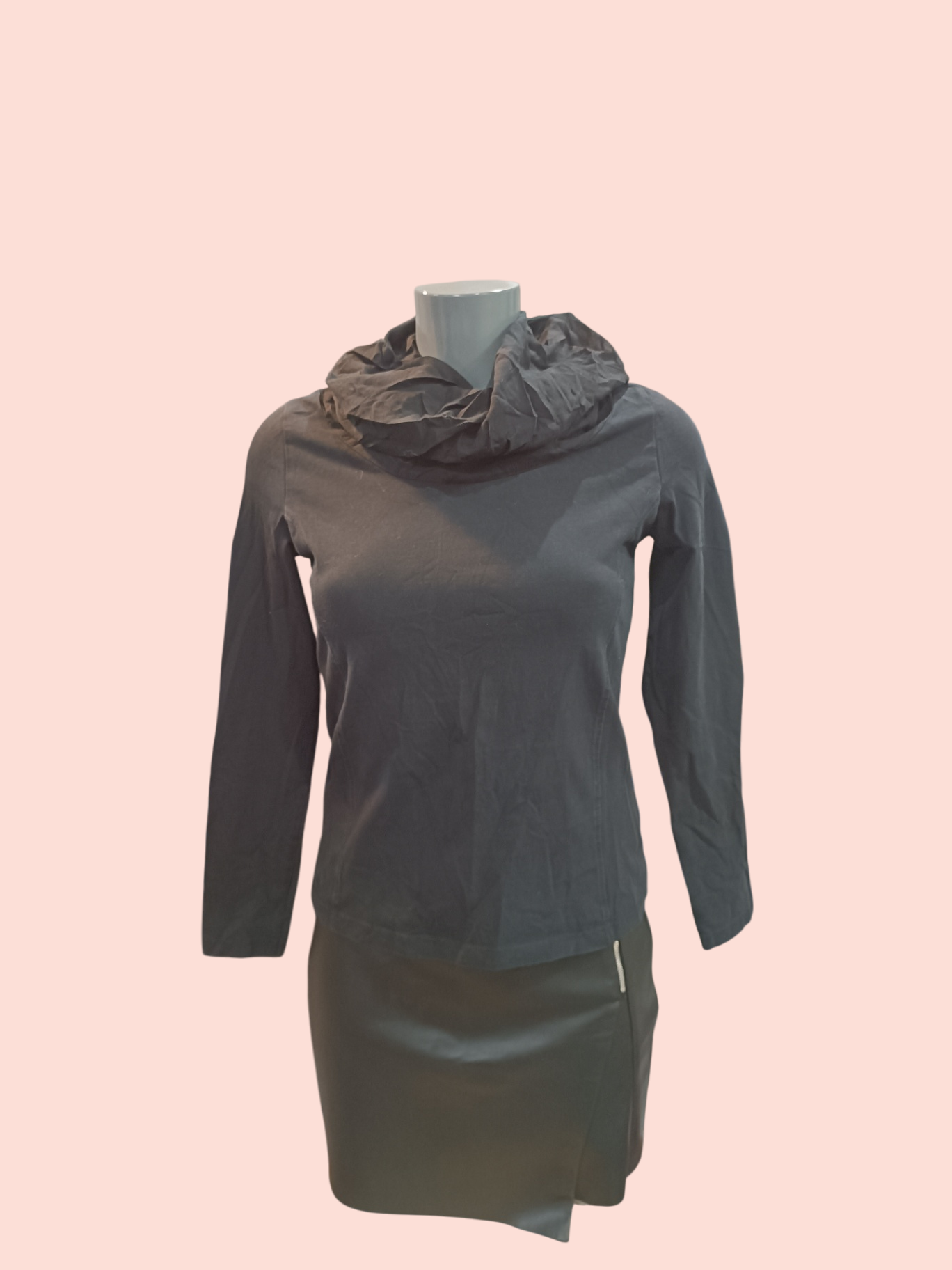 Susskind T-Shirt S Schwarz mit Kragenstoff