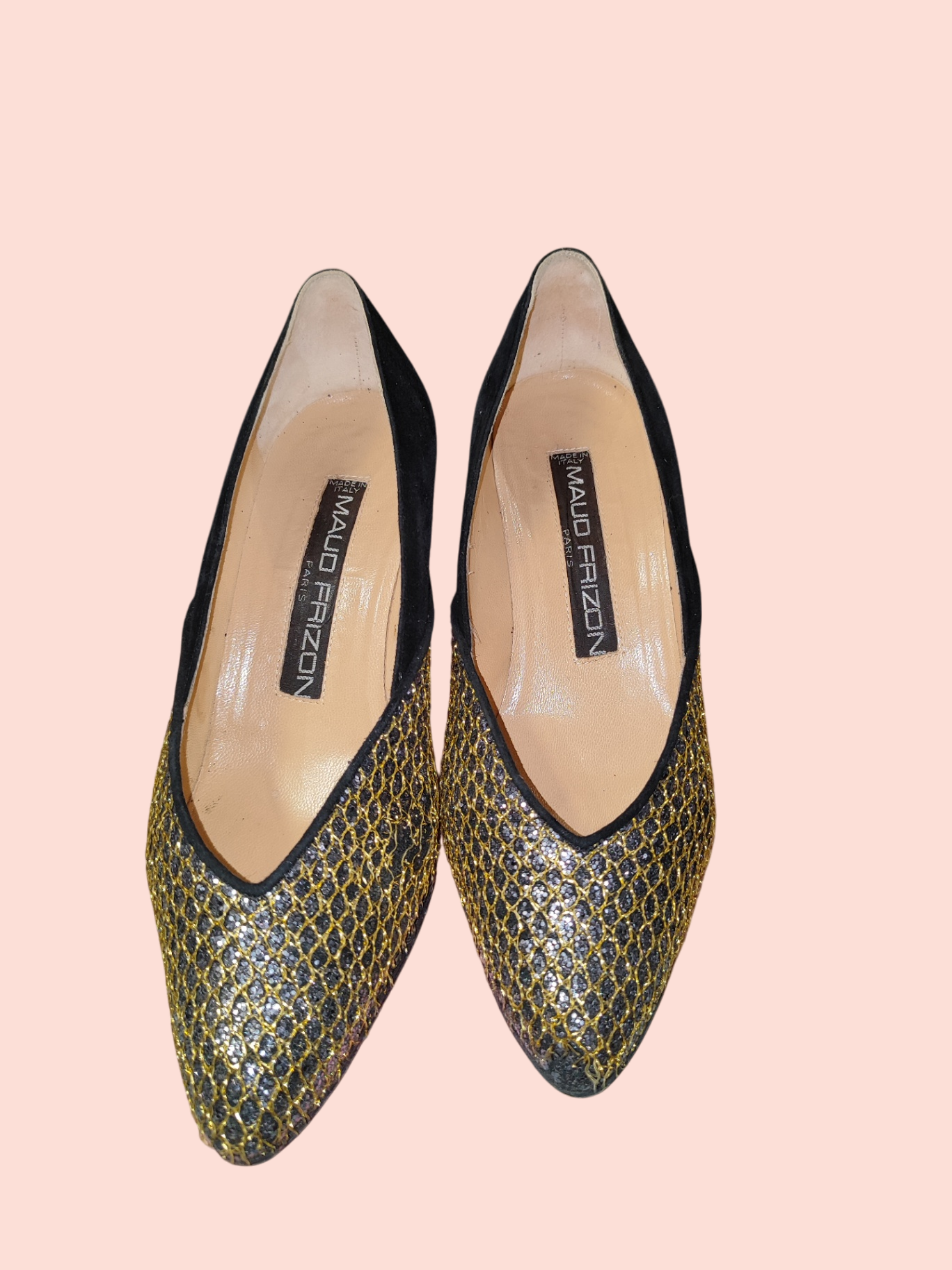 Maud Frizon Pumps 37 Gold, Schwarz