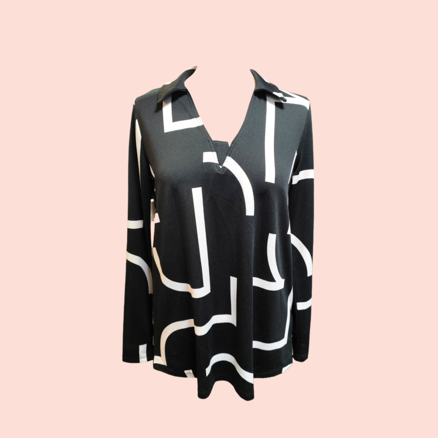 Amisu Bluse M Schwarz und Weiß