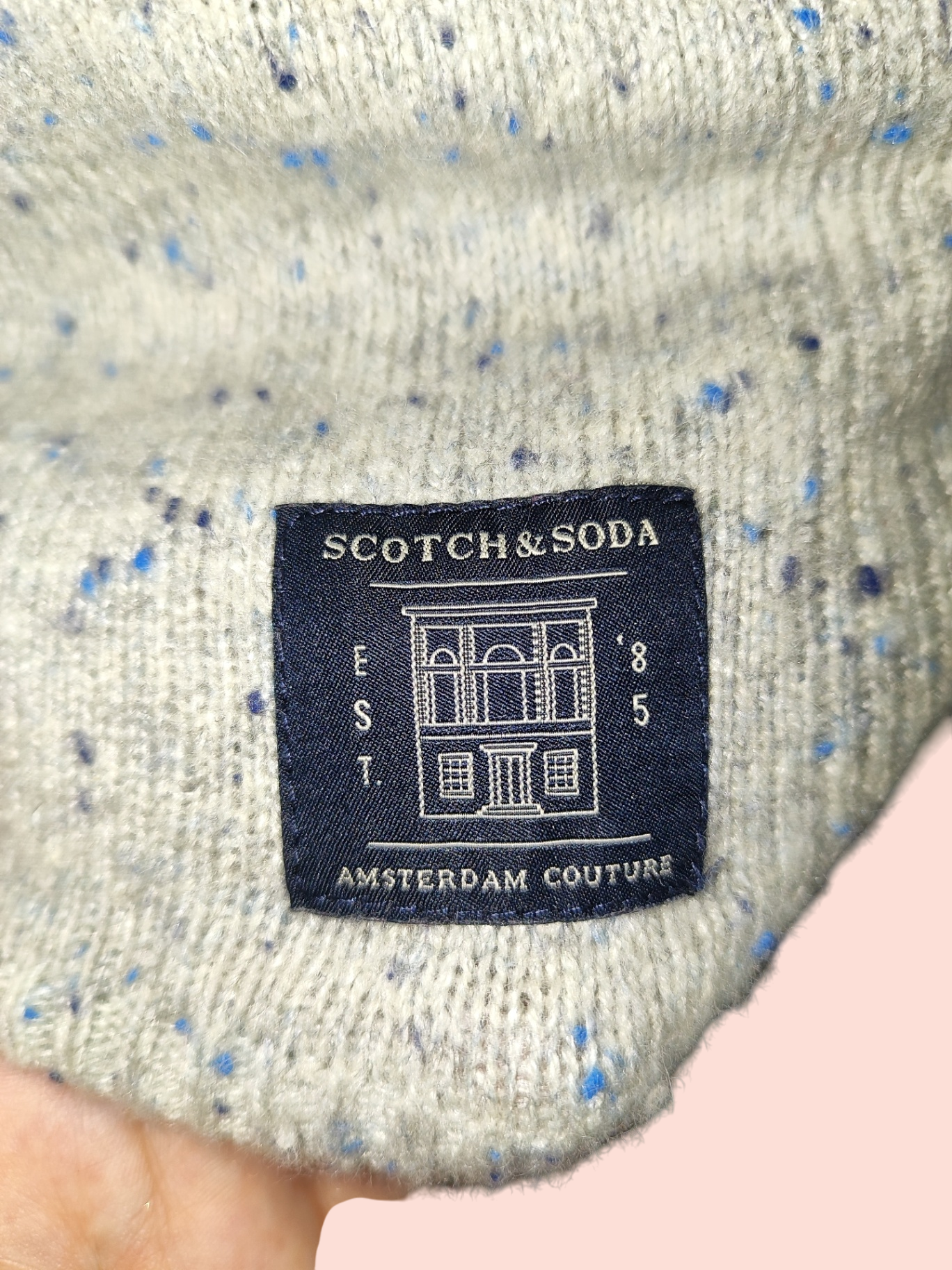Scotch&Soda Pullover M Hellgrau mit blau meliert