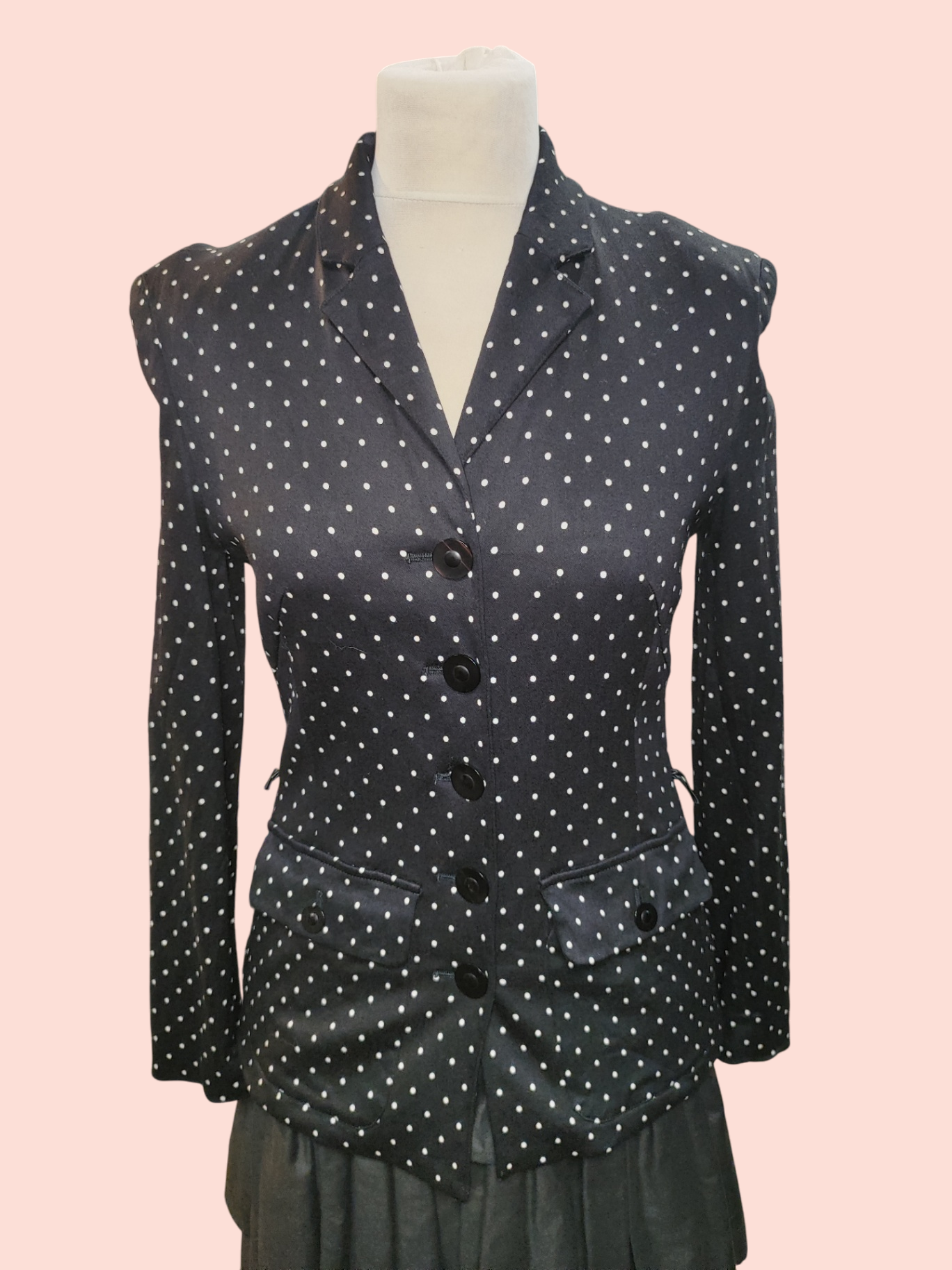 TAIFUN Blazer M Schwarz mit weißen Punkten