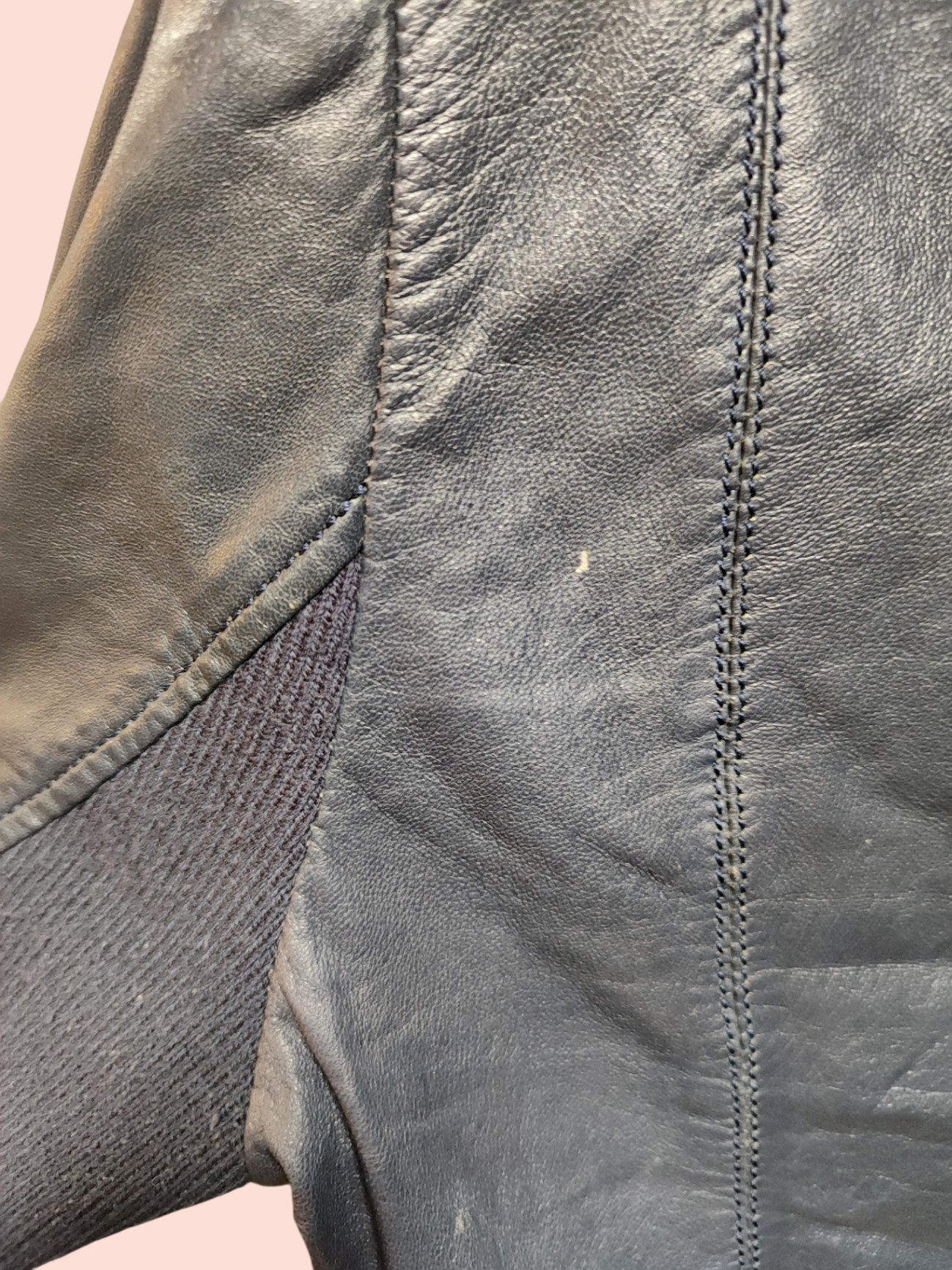 bzr Lederjacke S Blau