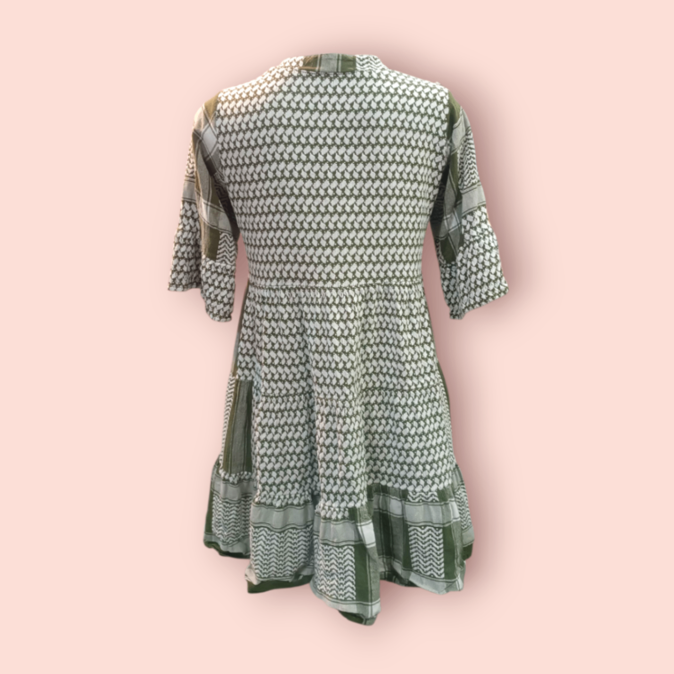 Zwillingsherz Kleid One Size Grün, Weiß